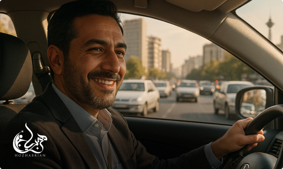 رانندگی اسنپ توسط آقای ایرانی در ساعات بعدازظهر به عنوان شغل دوم
