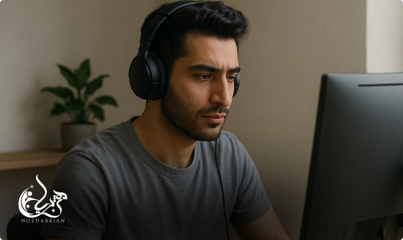 فعالیت فریلنسری و انجام کار اینترنتی توسط جوان ایرانی در منزل به عنوان شغل دوم برای آقایان